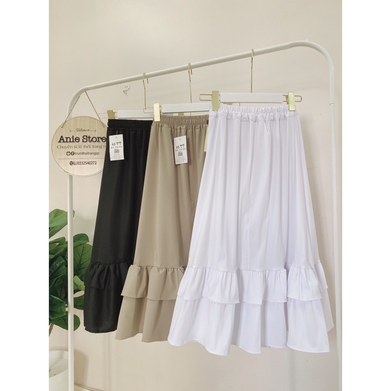 Chân Váy Midi Nữ,Chân Váy Vạt Bèo 2 Tầng Hàng QC Loại 1 | BigBuy360 - bigbuy360.vn