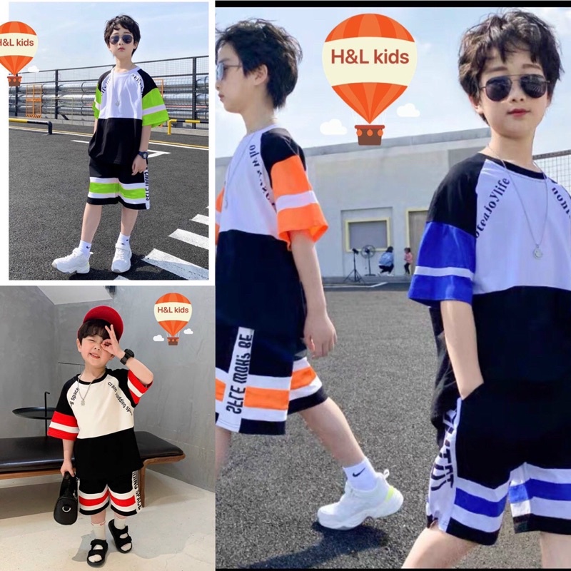 Bộ bé trai phối màu năng động còn size 3