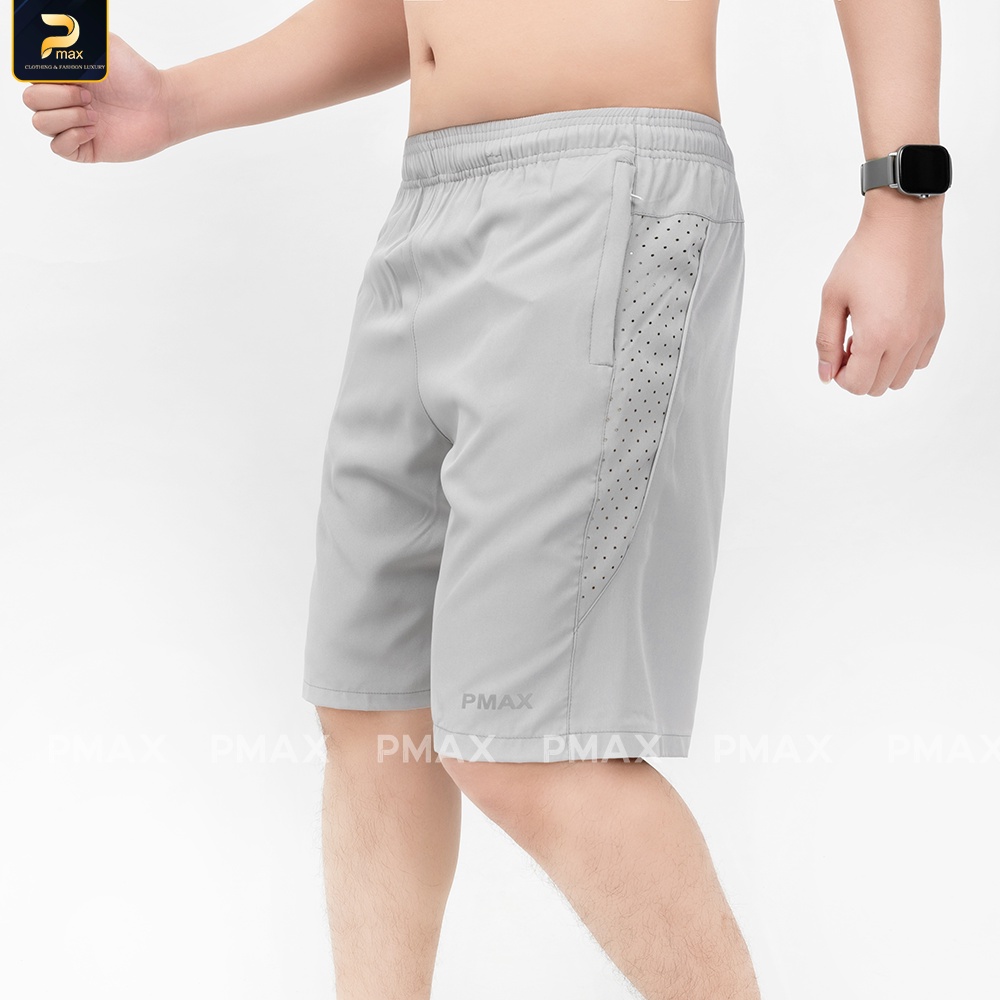 Quần đùi nam PMAX vải gió mềm không bai xù, siêu nhẹ cạp chun basic thể thao