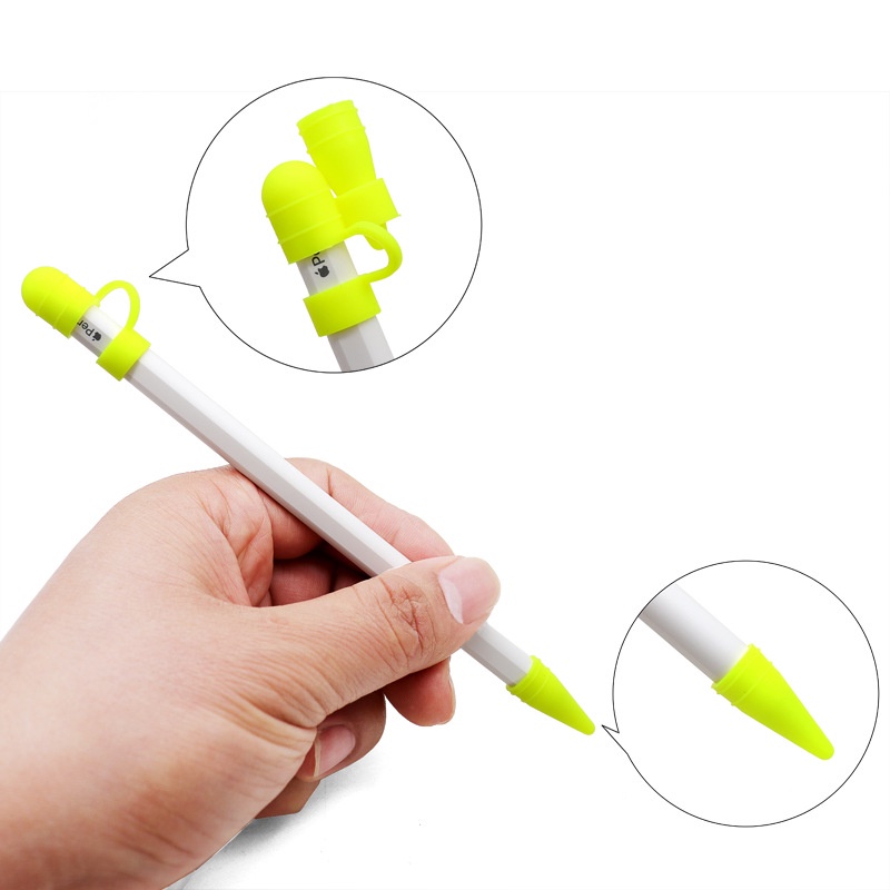 Dllencase For Apple Pencil Cap Holder / Nib Cover / Cable Adapter Tether for iPad Pro Pencil Silicone Case Cover 3 in 1 Stylus accessories A234