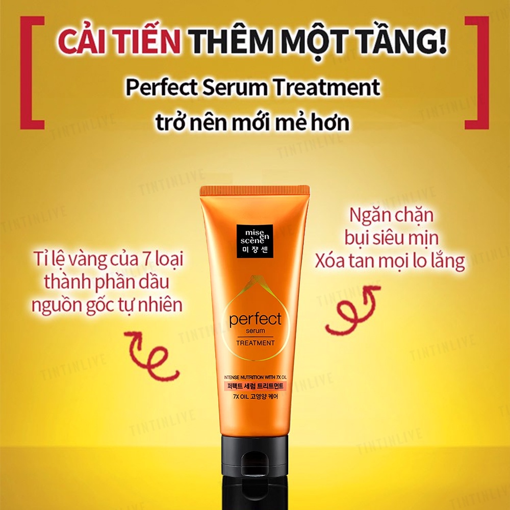 Kem xả ủ dưỡng tóc Mise En Scène Perfect Repair Treatment Pack phục hồi tóc hư tổn 180ml/chai