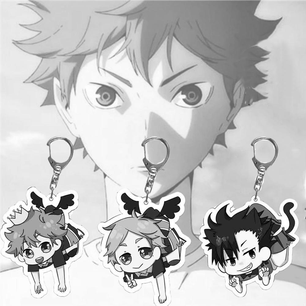Daron Haikyuu!!!! Móc Khóa Hoạt Hình Hinata Shoyo Kozume Kenma Tobio Kageyama Dễ Thương