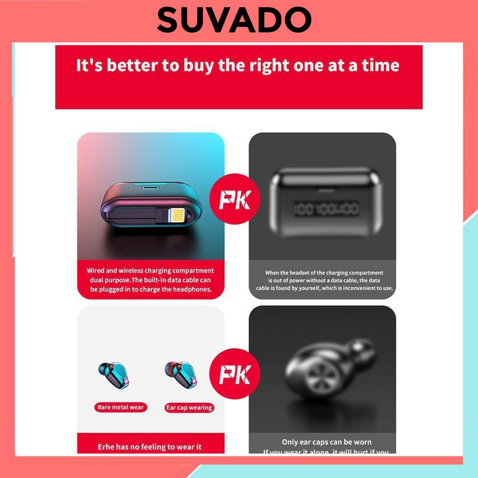 Tai nghe Bluetooth 5.1 V8S True Wireless không dây TWS CSR nút cảm ứng kháng nước thể theo stereo