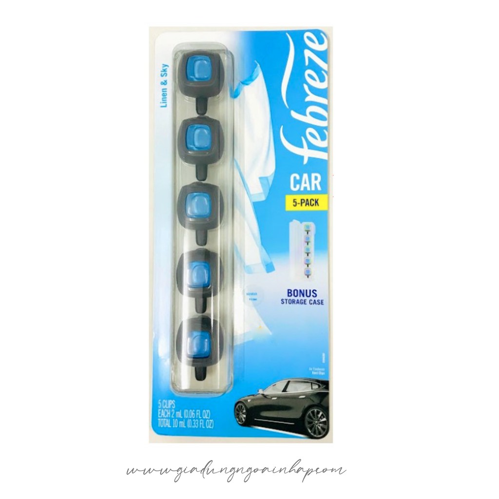 Nước Hoa Xe Hơi Febreze Car, Tinh Dầu Khử Mùi Febreze Car Kẹp Cửa Gió Điều Hòa Xe Hơi