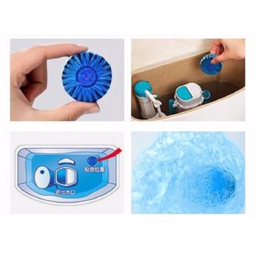 Set 2 viên xả bồn cầu SANADA Nhật Bản | Viên thả bồn nước xả toilet giúp tẩy sạch, khử mùi và màu xanh đẹp mắt