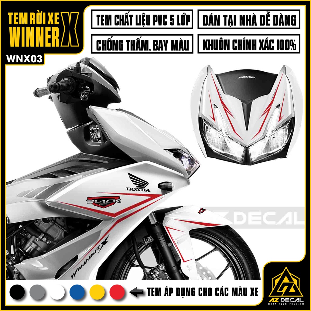 Tem Xe Winner X Chủ Đề Black Edition | WNX03 | Chất Liệu Tem PVC 5 Lớp Chống Thấm, Chống Bay Màu