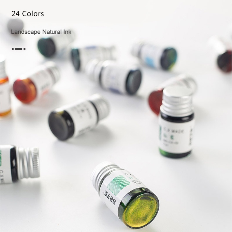 Seng Bột Vàng 7ml 24 Màu Cho Bút Viết Thư Pháp