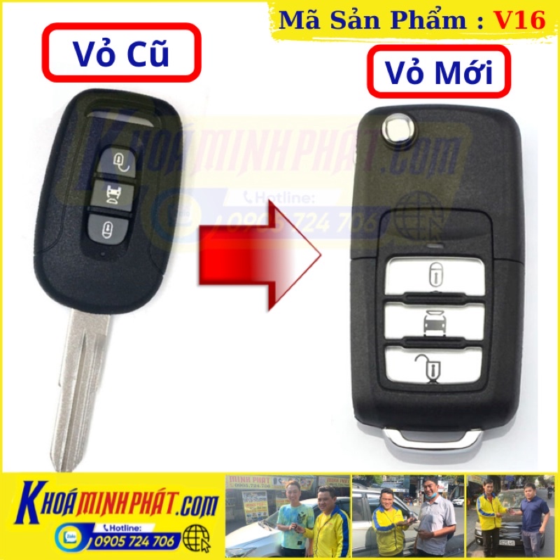 Vỏ Chìa khóa Chevrolet Captiva Độ gập V16