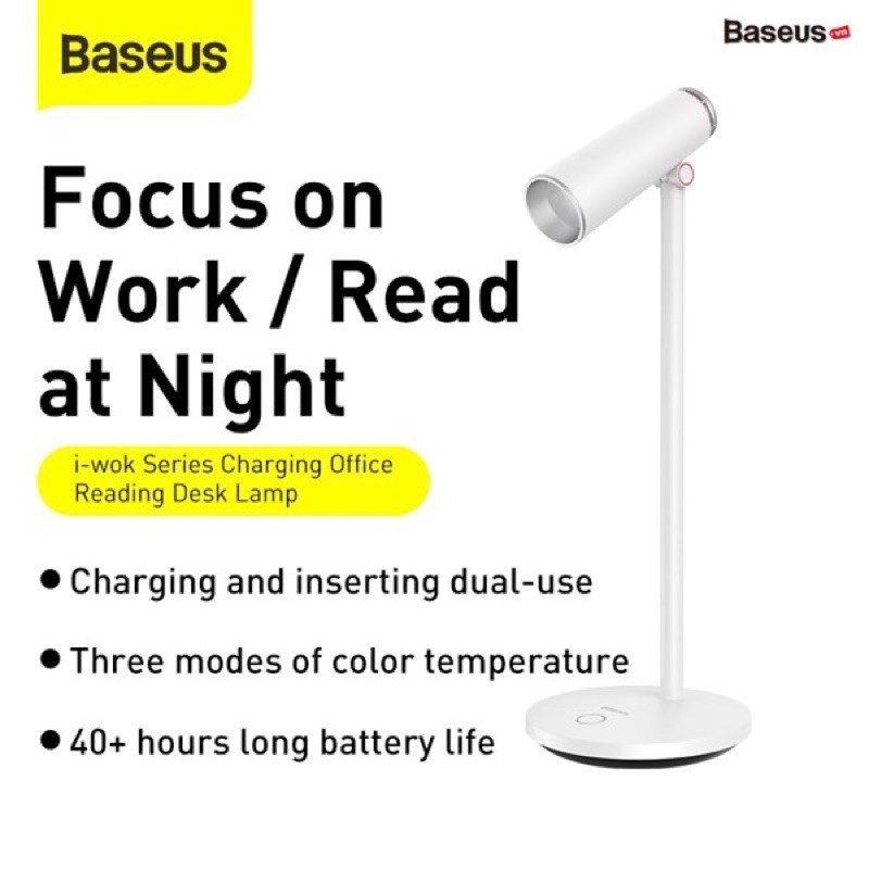 Đèn đọc sách để bàn chống mõi mắt, chống cận Baseus i-work Series Charging Office Reading Desk Lamp