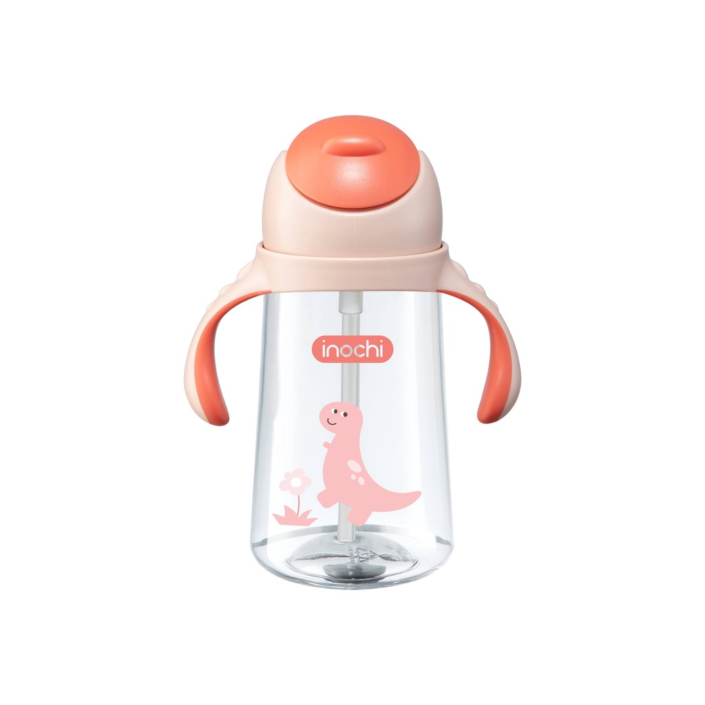 Bình uống nước cho bé Goki Dino INOCHI, bình tập uống có ống hút 470ml - Monnie Kids