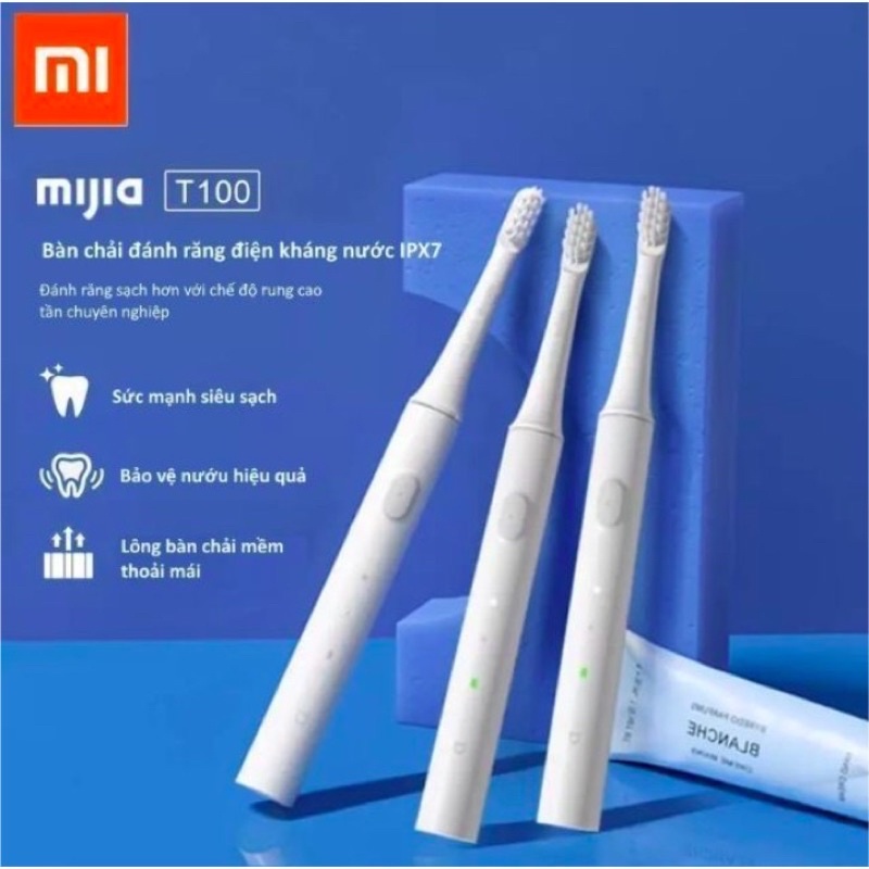 Bàn chải điện Xiaomi Mijia T100  (pin sạc) - kháng nước ipx7 - Bàn Chải Đánh Răng Mijia T100 - Hàng Chính Hãng