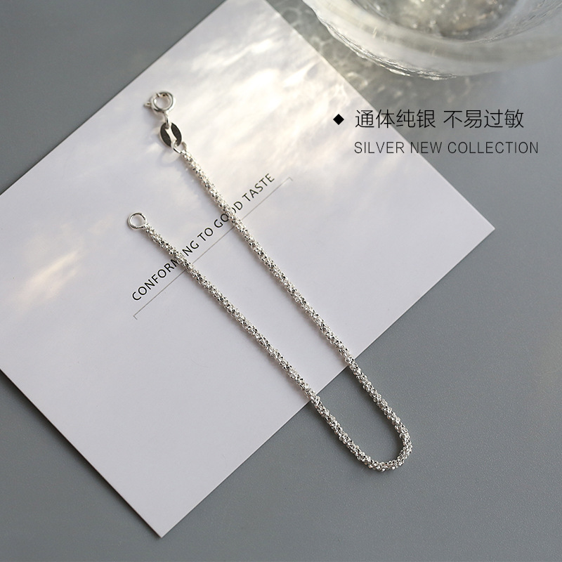 Vòng tay mạ bạc 925 dạng chuỗi thời trang đơn giản cho nữ
