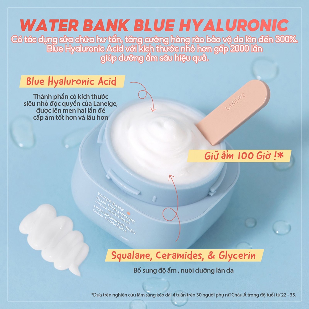 [Mã FMCGMALL -8% đơn 250K] [New] Kem Dưỡng Ẩm Dành Cho Da Thường Và Da Khô Laneige Water Bank Blue HA Cream Dry 50ml