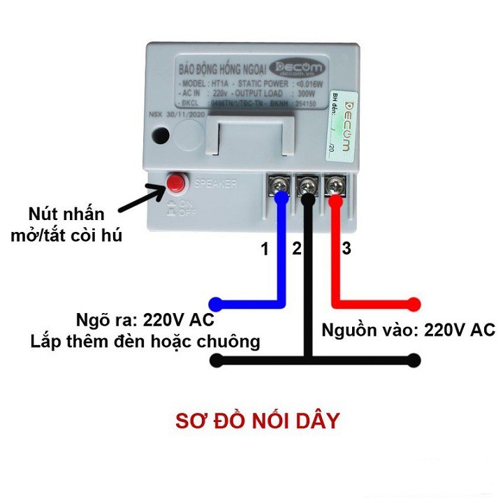 [CHÍNH HÃNG] Báo Động Chống Trộm Cảm Biến Hồng Ngoại Ht1a Decom