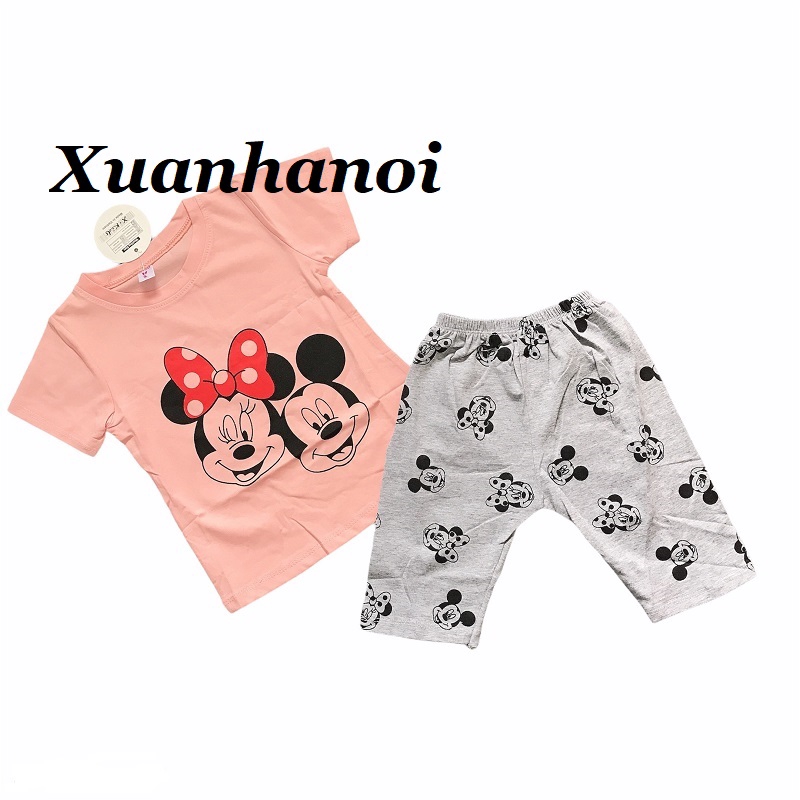 Bộ bé gái Mickey áo cộ tay và quần ngố XHN556