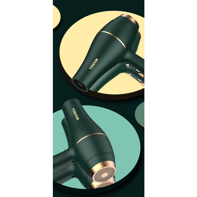 Máy Sấy Tóc VIHAM 3500W, 3 Chế Độ Nóng - Lạnh, Máy Sấy Tích Hợp ION Âm Giúp Tóc Không Bị Hư - Tặng 3 Món Phụ Kiện