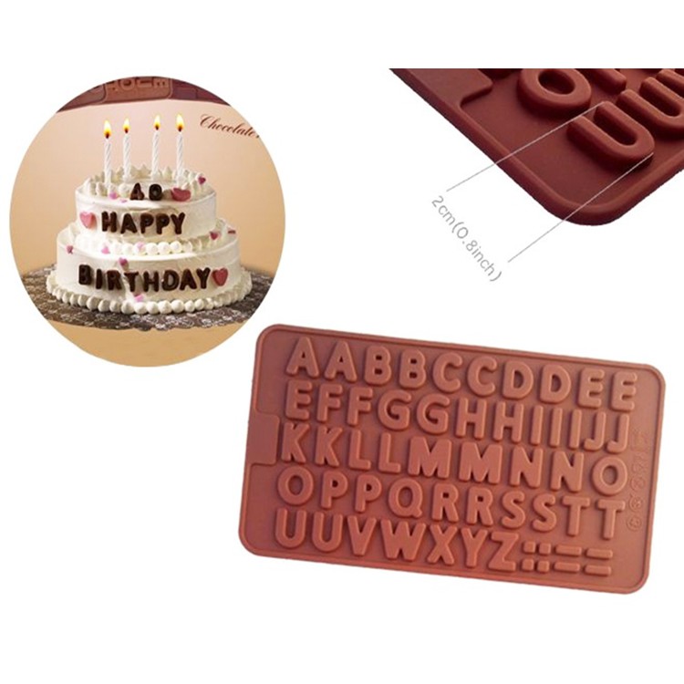 Khuôn Silicon Đổ Socola/Thạch/Đá/Kẹochipchip/Pudding Bảng Chữ Cái