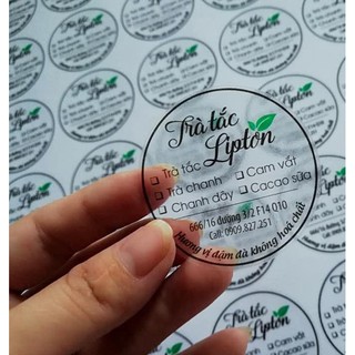 In tem nhãn trong suốt theo yêu cầu THIẾT KẾ MIỄN PHÍ