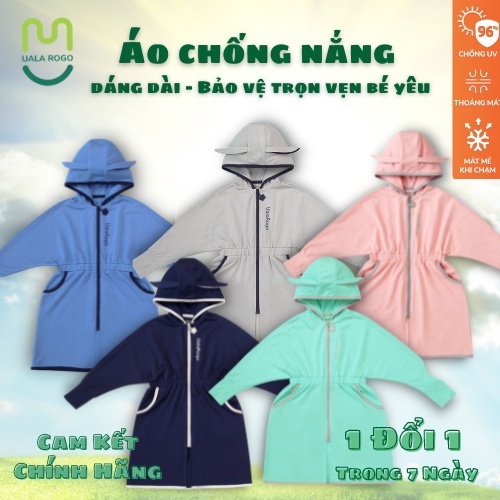 Áo Chống Nắng Cho Bé Trai/ Bé Gái Dáng Dài Toàn Thân UalaRogo