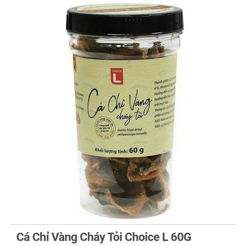 [Mã 11FMCGSALE1 giảm 10% đơn 250K] Cá Chỉ Vàng Cháy Tỏi Choice L 60G