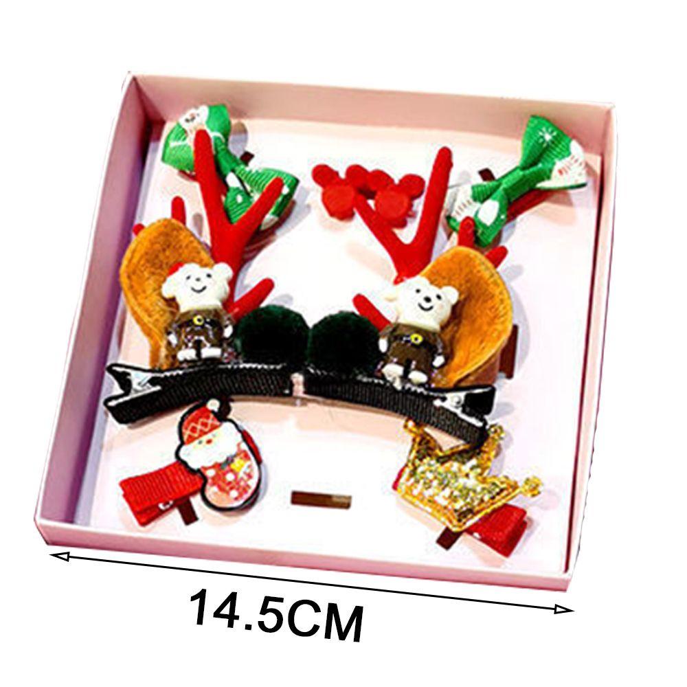 Bộ 8 Kẹp Tóc Hình Tuần Lộc Giáng Sinh Dễ Thương Cho Bé Gái