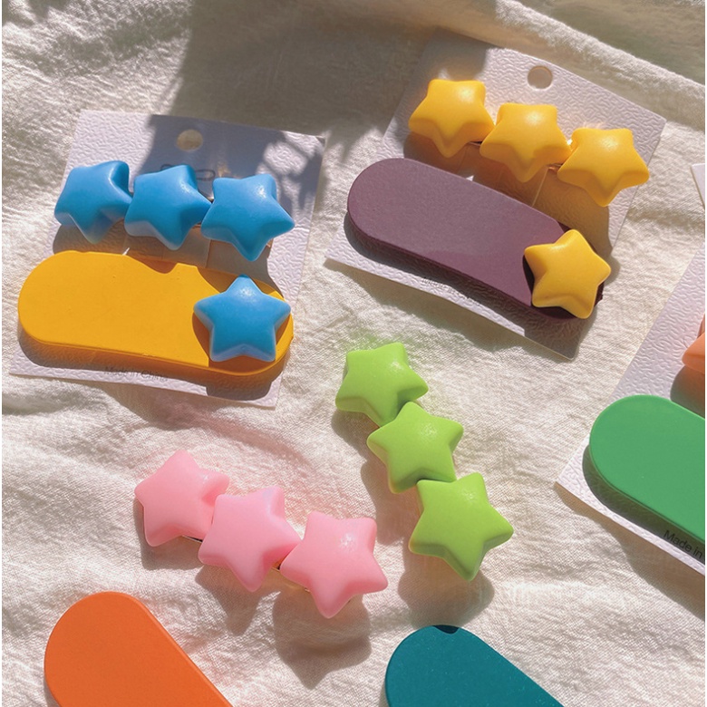 Set 2 kẹp tóc màu sắc ngọt ngào xinh xắn dành cho bé gái