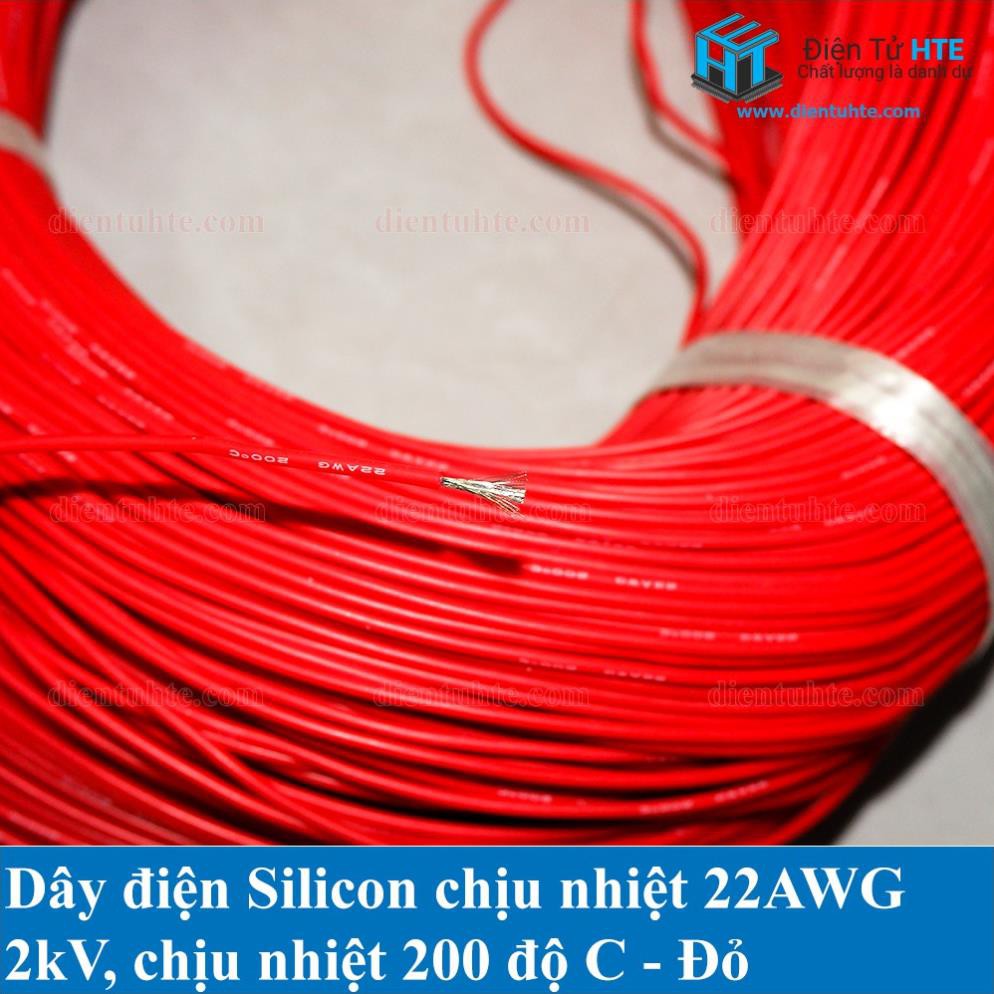 Dây điện Silicon chịu nhiệt siêu mềm 22AWG - 18AWG nhiều màu (1 mét)