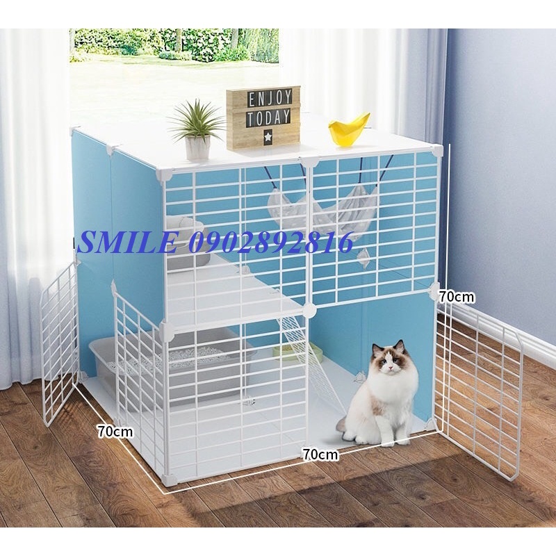 {COMBO} Chuồng, Lồng Lắp Ghép Màu Tươi Mát 2,3 Tầng Cho Thú Cưng, Chó,Mèo...