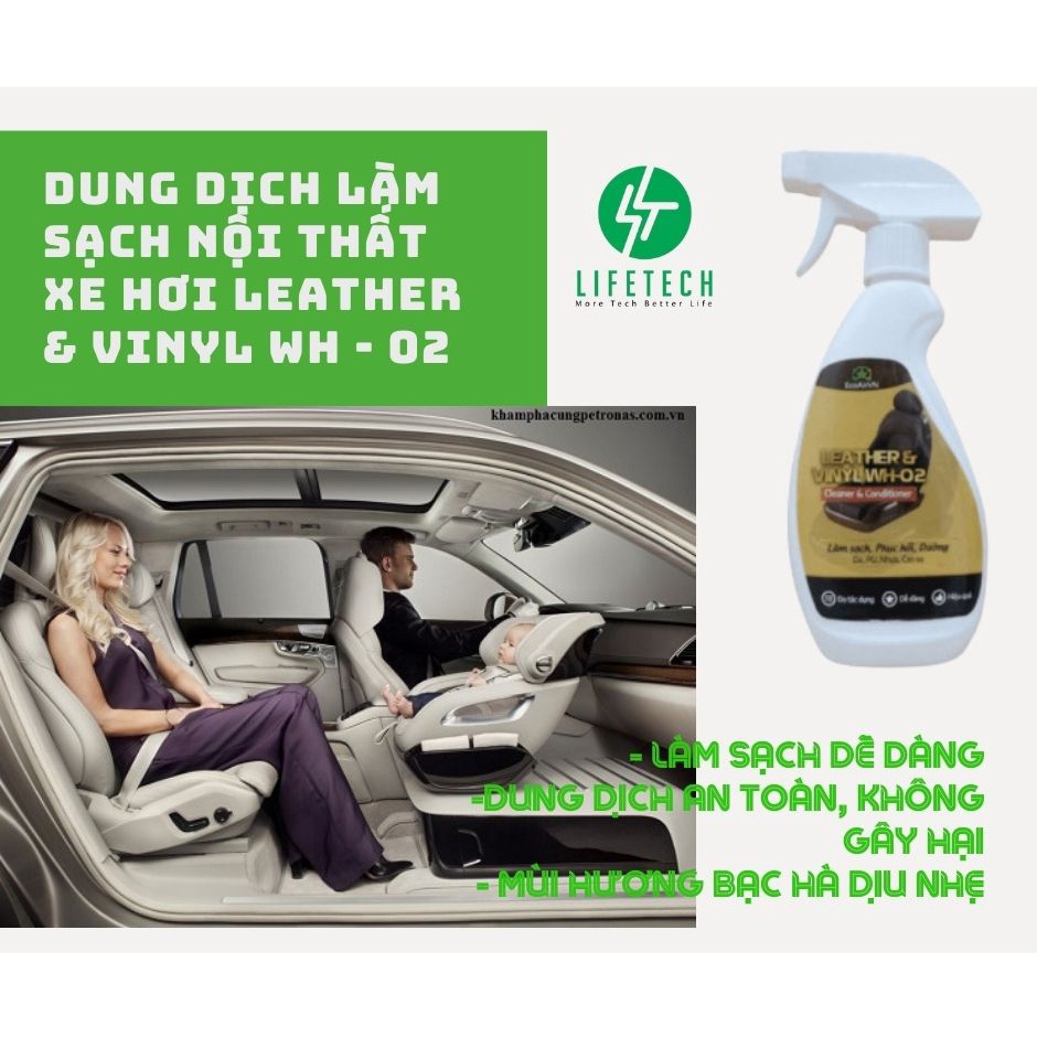 Dung dịch vệ sinh nội thất xe ô tô Leather Vinyl WH 02 EcoAirVn LifetechStore dung tích 300ml