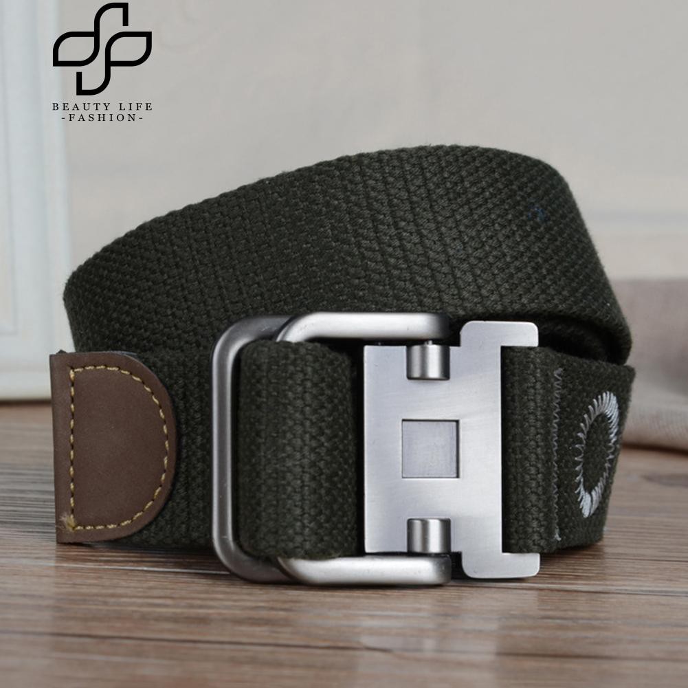 Thắt lưng vải canvas mặt khóa kim loại cho nam dài 120cm rộng 3.8cm