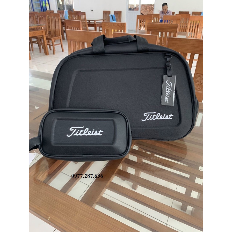 Túi đựng quần áo và giày golf bag Titleirt da PU bóng chống nước đựng đồ phụ kiện cá nhân TD007