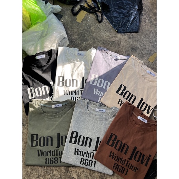 áo thun chữ bonjovi dài tay