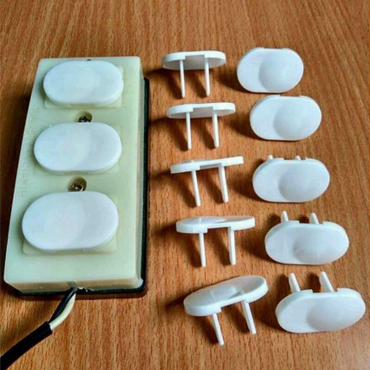 Combo 10 Nút Bịt Ổ Điện 2 Chạc Đảm Bảo An Toàn Cho Bé - Chống Cháy Nổ