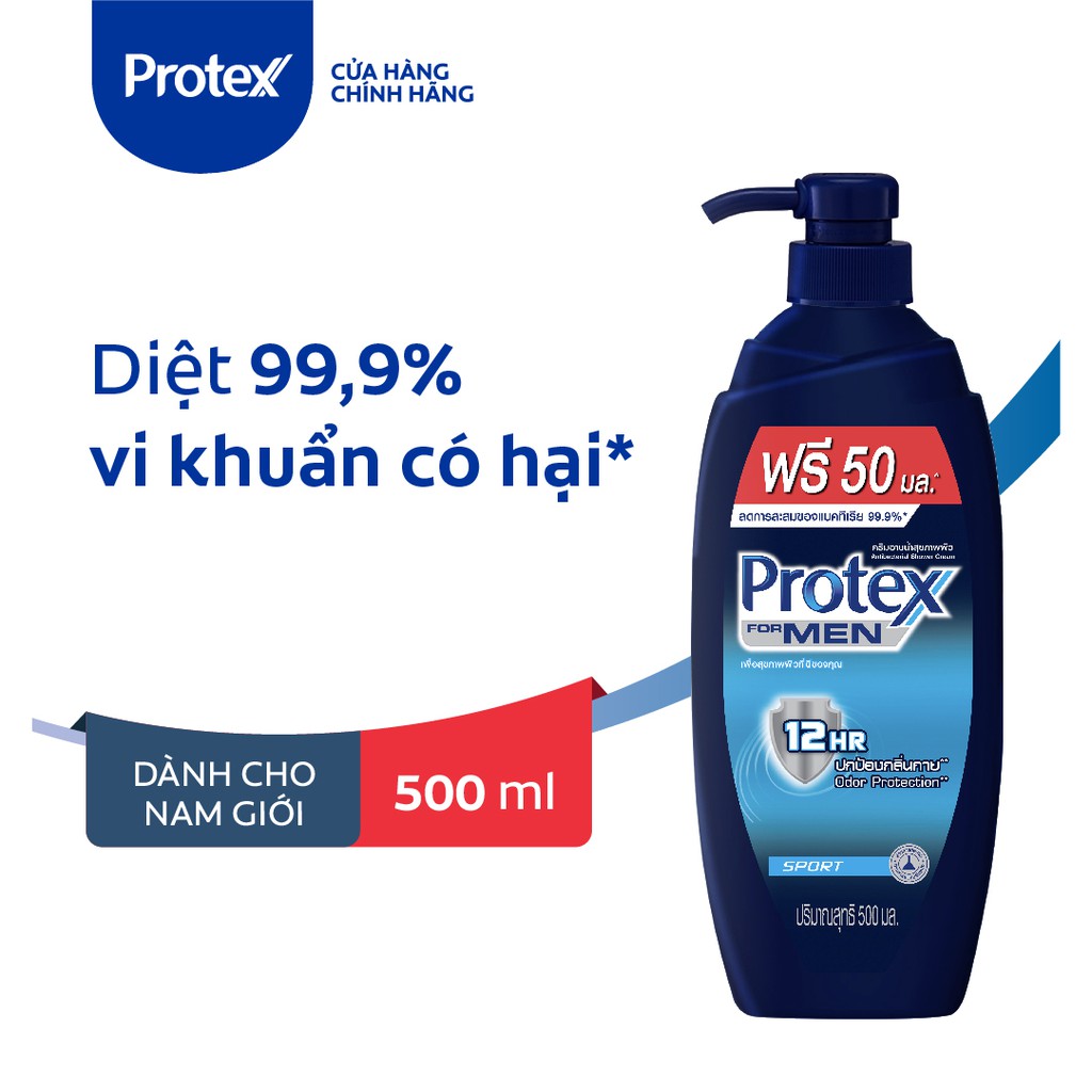 [Mã FMCGCO5 giảm 8% đơn 250K] Sữa tắm Protex diệt 99.9% vi khuẩn Men Sport dành cho nam giới 450ml