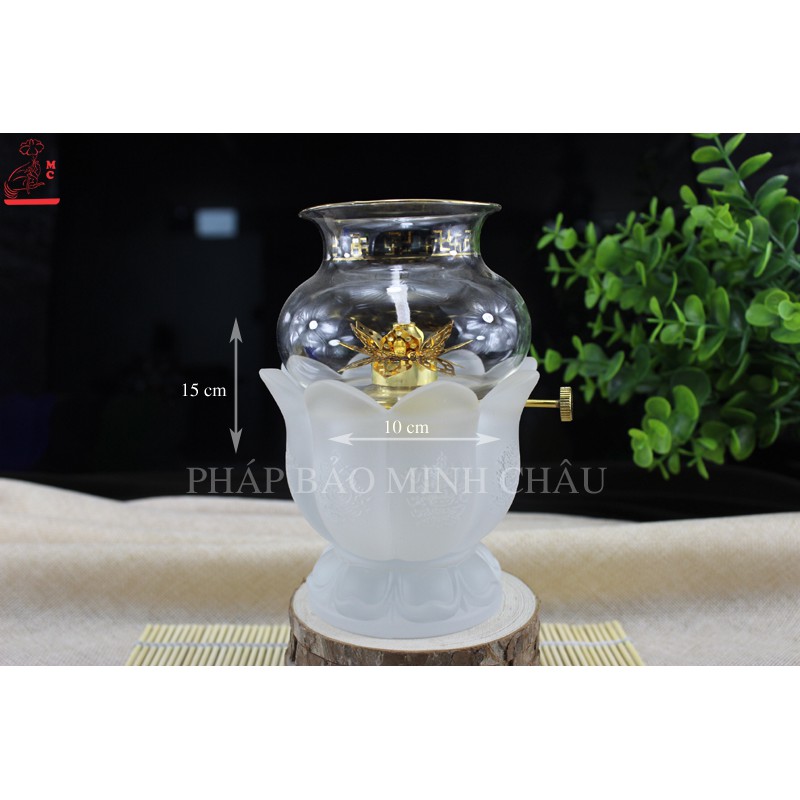 [PHÁP BẢO MINH CHÂU] Đèn Dầu 8 Cát Tường Lưu Ly - HÀNG NHẬP KHẨU CÔNG NGHỆ CAO