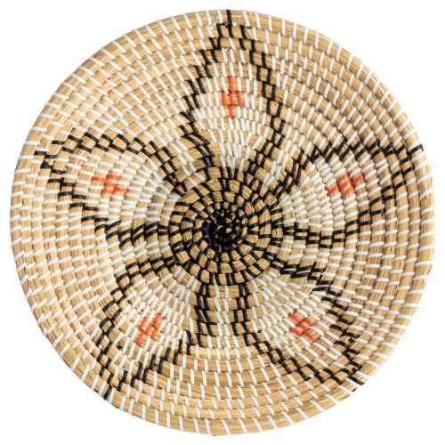 Đĩa cói trang trí tròn, bày hoa quả đồ ăn nhẹ, đồ cá nhân phong cách Bắc Âu Set 2 chiếc họa tiết 0105