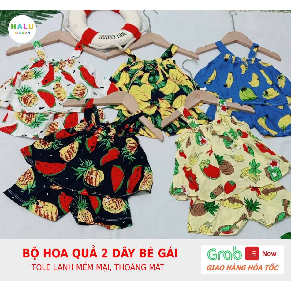 Set bộ tole lanh hoa quả 2 dây bé gái - Halukidsvn.BLG01 - Halukidsvn.HBL01