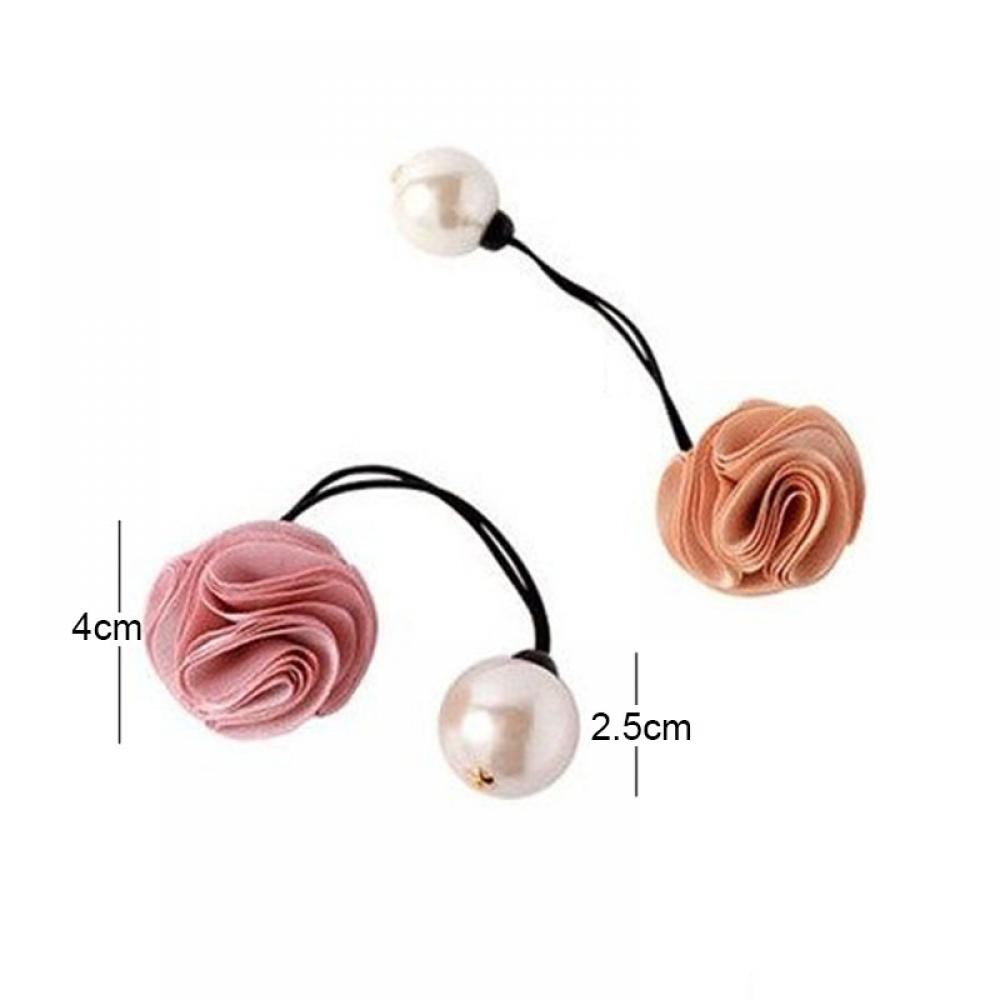Dây buộc tóc phối hoa và ngọc trai thời trang xinh xắn