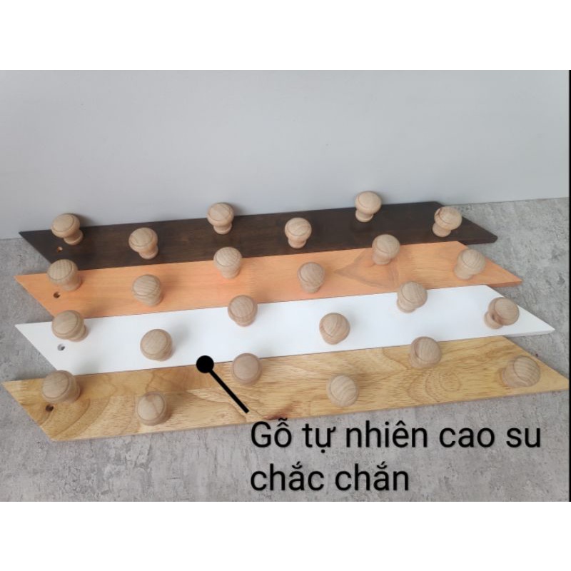 Móc treo tường Vintage NDC .Gỗ tự nhiên cao cấp. Gắn quần áo, đồ đạc, phụ kiện. Loại 5,6 núm to. Hàng Viêt Nam xuất khẩu