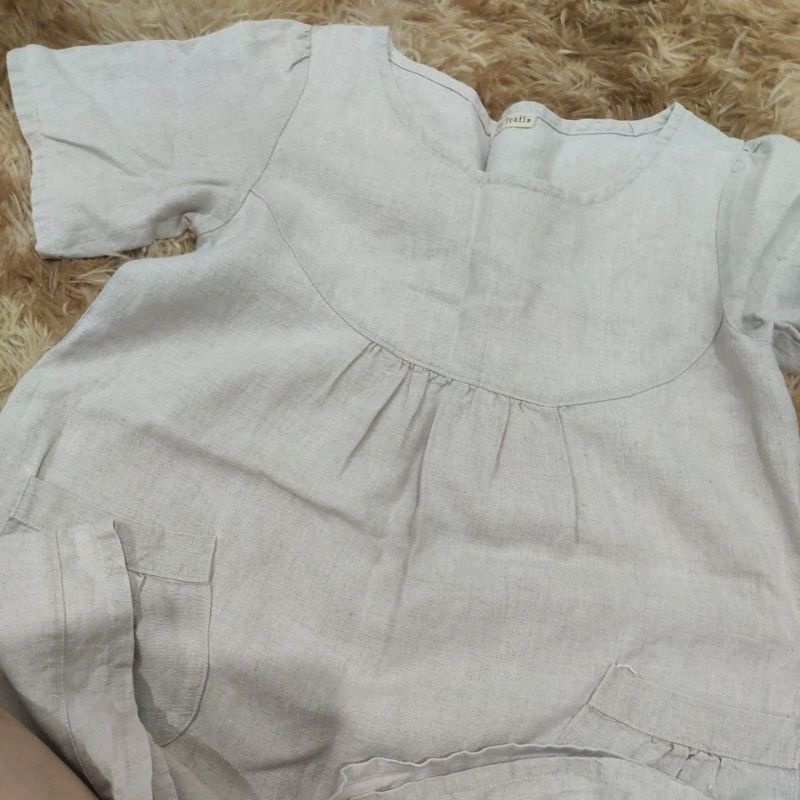 Đầm babydoll linen pass