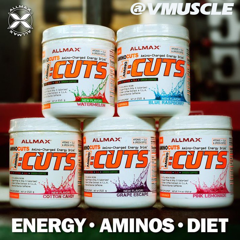 Allmax Amino Cuts bổ sung 10 loại Amino + BCAA hỗ trợ phục hồi cơ bắp và đốt mỡ