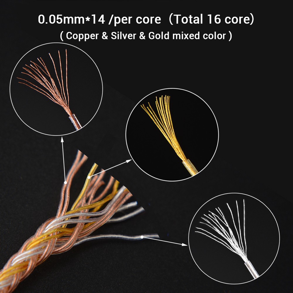Dây Cáp Tai Nghe Bằng Đồng Thau C16-2 16 Lõi Mmcx / 2pin / Qdc / Nx7 Cho Kz Tfz Nx7 / Db3 Bl-03