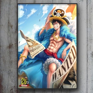 TRANH CANVAS ANIME ONE PIECE treo tường in theo yêu cầu 09 - Monkey D. Luffy