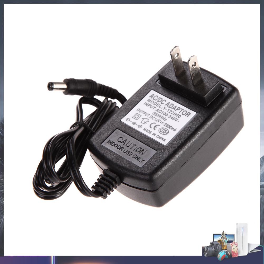 AC 100-240V Converter Adapter DC 5.5 x 2.5MM 12V 2A 2000mA Charger US Plug 