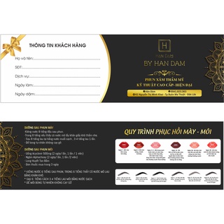 IN 1000 card đôi / voucher / phiếu liệu trình / lưu ý phun xăm