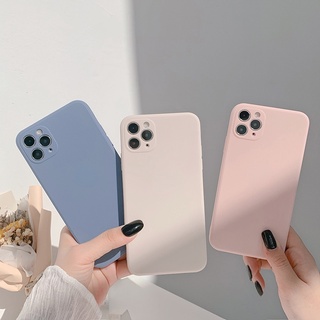 Ốp Điện Thoại Silicon Mềm Màu Trơn Dáng Vuông Cho iPhone 11 Pro Max Mini XS X XR 7 8 Plus SE 2
