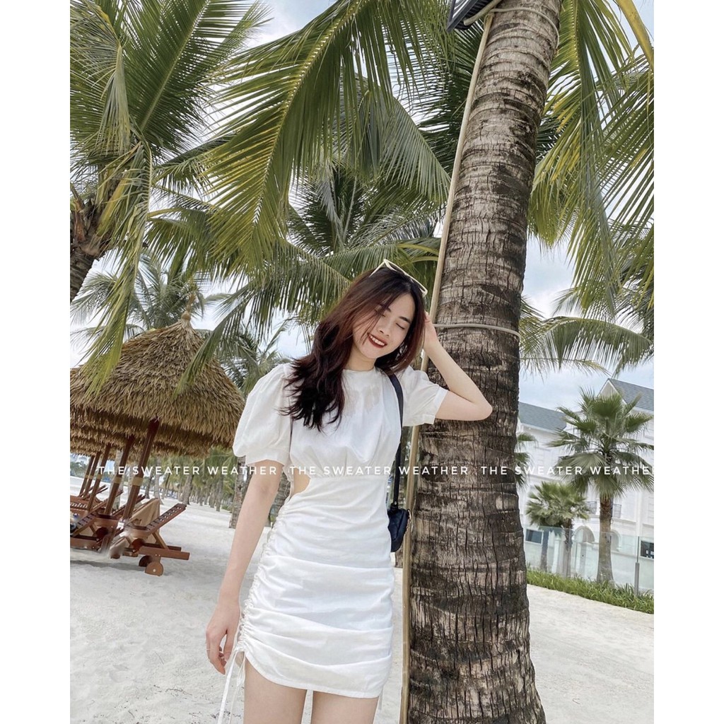 [Mã SKAMA06 giảm 8% tối đa 50K đơn 250K] Váy liền khoét eo dây rút | BigBuy360 - bigbuy360.vn