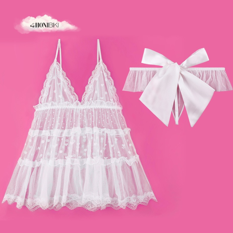 Đầm ngủ siêu mỏng - Váy ngủ 2 dây xuyên thấu thiết kế hở lưng cho nữ HONIBIKI Mã VN019 | BigBuy360 - bigbuy360.vn