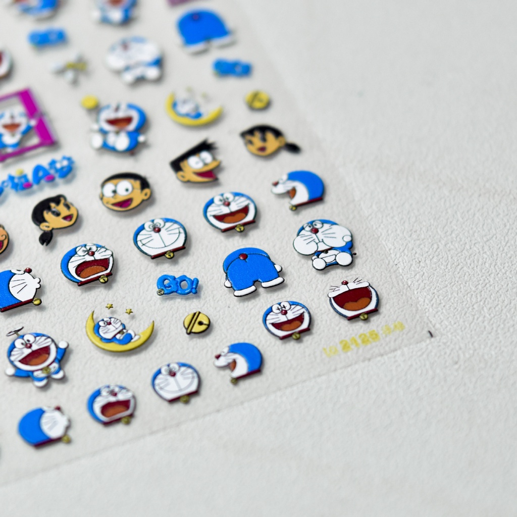 Miếng Dán Trang Trí Móng Tay Hình Doraemon Winnie the Pooh