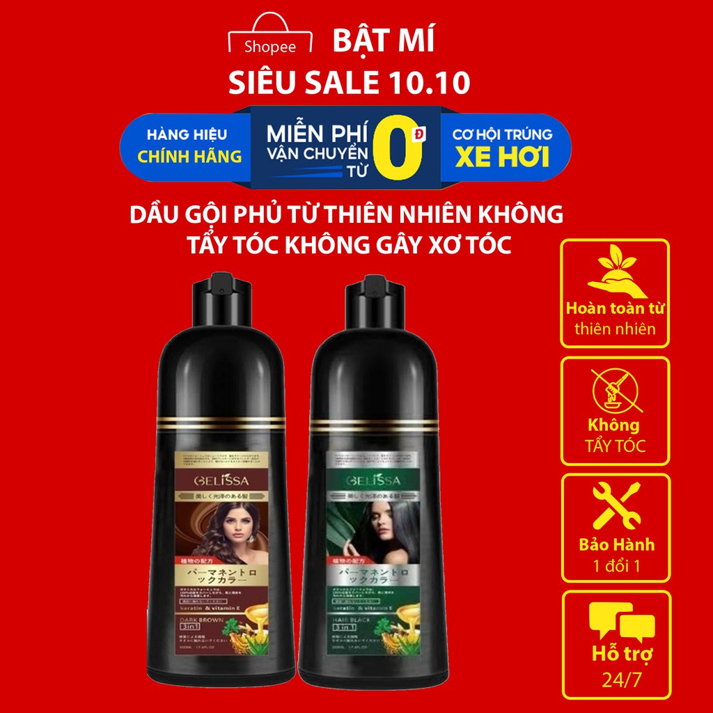 [Nhật Bản] Dầu gội nhuộm tóc thảo dược, phủ bạc đen tóc và nâu tóc sau 1 lần gội chỉ 15 phút tại nhà